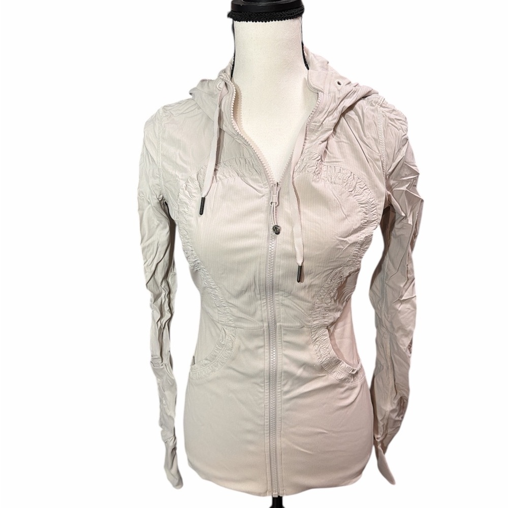 Lululemon Studio reversible Cream Hooded Zip-Up Jacket